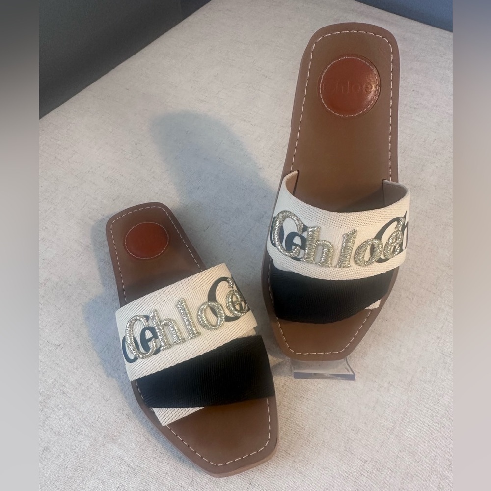 Chloe Black and White Sandals - Picture 5 of 13